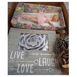 Decorative Items: Doll, Frame, and Vase