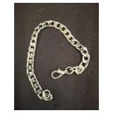 Silver-Tone Chain Bracelet with Clasp