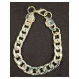 Silver-Plated Chain Bracelet, 925 Marked