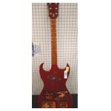 Custom Wooden Guitar with AC/DC Motif