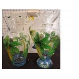 Handpainted Palm Tree Bud Vases