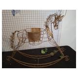 Metal Rocking Horse Plant Stand