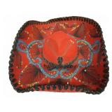 Pisalle Red Charro Sombrero, Decorated, 5X