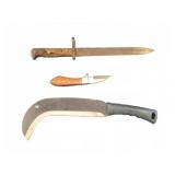 Bayonet, Skinning Knife, and Sickle