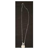 S925 Silver Necklace With White Gem Pendant