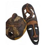 2 Hand-Carved African Style Masks