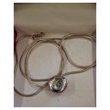 Sterling Silver Chain with Blue Stone Pendant
