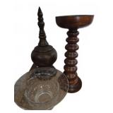 Decorative Bowl and Wooden Candle Stand