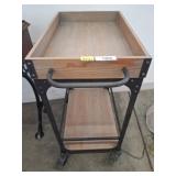 Industrial Wood and Metal Rolling Cart 16x24x