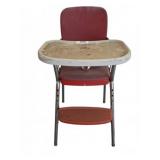 Metal and Plastic Red High Chair