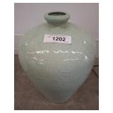 Glazed Ceramic Vase, 14 Inches Tall