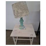 Side Table with Lamp, 16x14x13 Inches