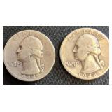 1944S and 1948 D Washington Quarters, Silver