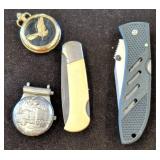 Two Pocket Knives and Two Quartz Pocket Watch