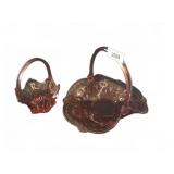 Pink Pressed Glass Baskets