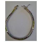 Sterling Silver Multi-Color Stone Tennis Brac