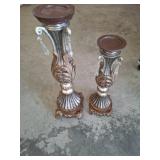 Ornate Metal and Resin Candle Holders