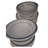 HOME Blue Banded Soup Bowls