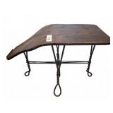 Wood and Metal Shoe Fitting Stool 11x22x15
