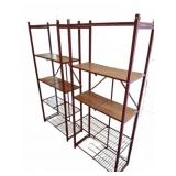 Metal and Wood Shelving Unit, 24x10x55 in