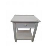 White Wooden Nightstand with Drawer 22x18x26