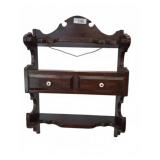 Wooden Wall Shelf with Drawers, 19x8x20"
