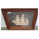 Framed 3D Ship Model 27x21