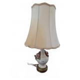 Porcelain Floral Table Lamp, 31in Tall