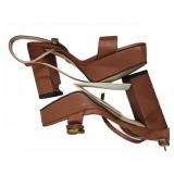 Gucci Brown Leather Sandals, Size 40 unauthenticat