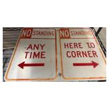 "No Standing" Metal Street Signs