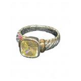 Sterling Silver 925 Ring With Yellow Stone