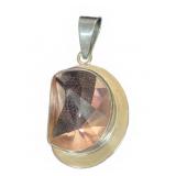 Sterling Silver Pendant with Faceted Gem