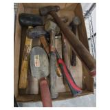Box Lot of Mixed Hammers and Hand Tools