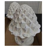 White Textured Pinecone Finials