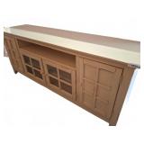 Cream Painted Wood Sideboard with Glass Doors