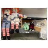 Plush and Porcelain Dolls Lot