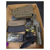 Military Gear Lot with Magazines, Shovel, and