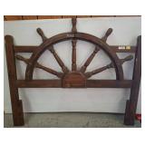 Full Size Wooden Ship Wheel Headboard