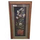Framed 17x34 Embossed Floral Wall Art