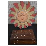 Decorative Sun Wall Art and Wooden Inlay Box