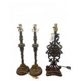 Three Decorative Table Lamps, 24in