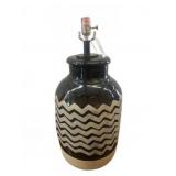 Ceramic Table Lamp, Black and White, 8x23 in