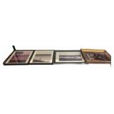 Framed Nature Photographs and Gilt Art Print