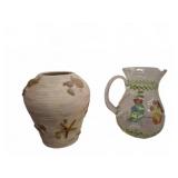 Decorative Pottery Vase and Sonoma Glass Jug
