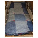Blue Patchwork Denim Quilt Blanket