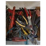 Box Lot of Mixed Hand Tools, Assorted Brands