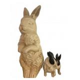 Two Decorative Bunny Figurines