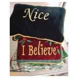 Holiday Pillows and Christmas Tree Skirt