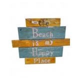 Rustic Wooden Beach Sign 27x21