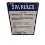Spa Rules Metal Sign 24x30 Inches